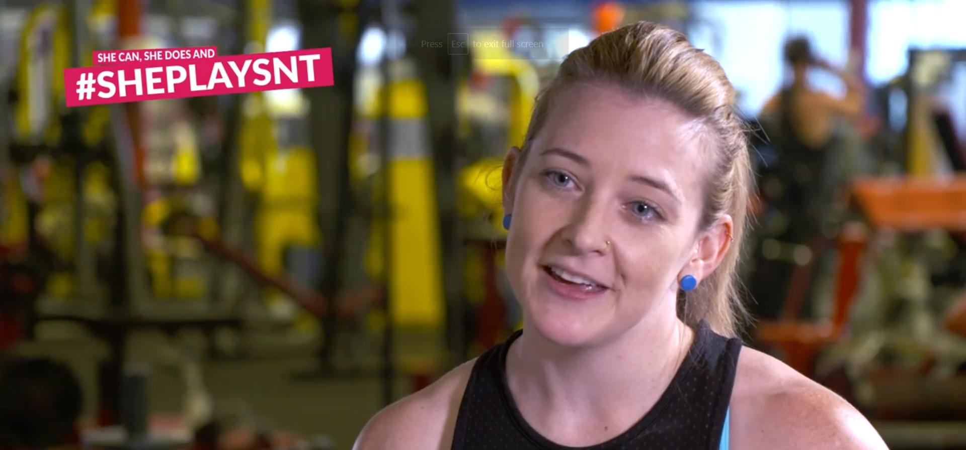 video image tile from she plays nt social campaign