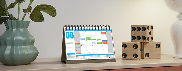 Shout by Design 2026 promotional content planning calendar on hall table