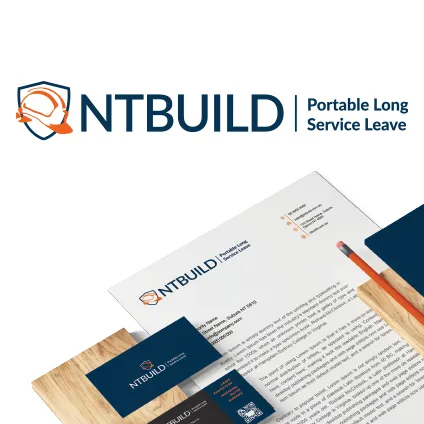 NT Build brand refresh including updated logo, business stationery and visual identity.