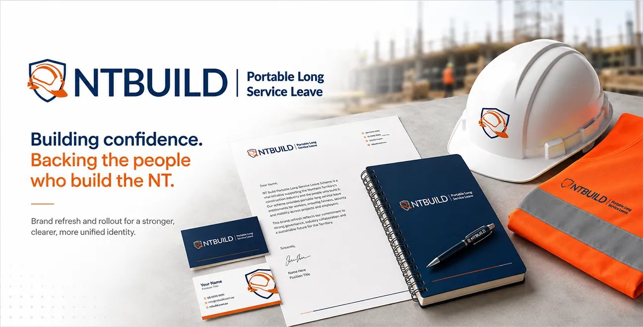 Refreshed NT Build visual identity applied across branded materials