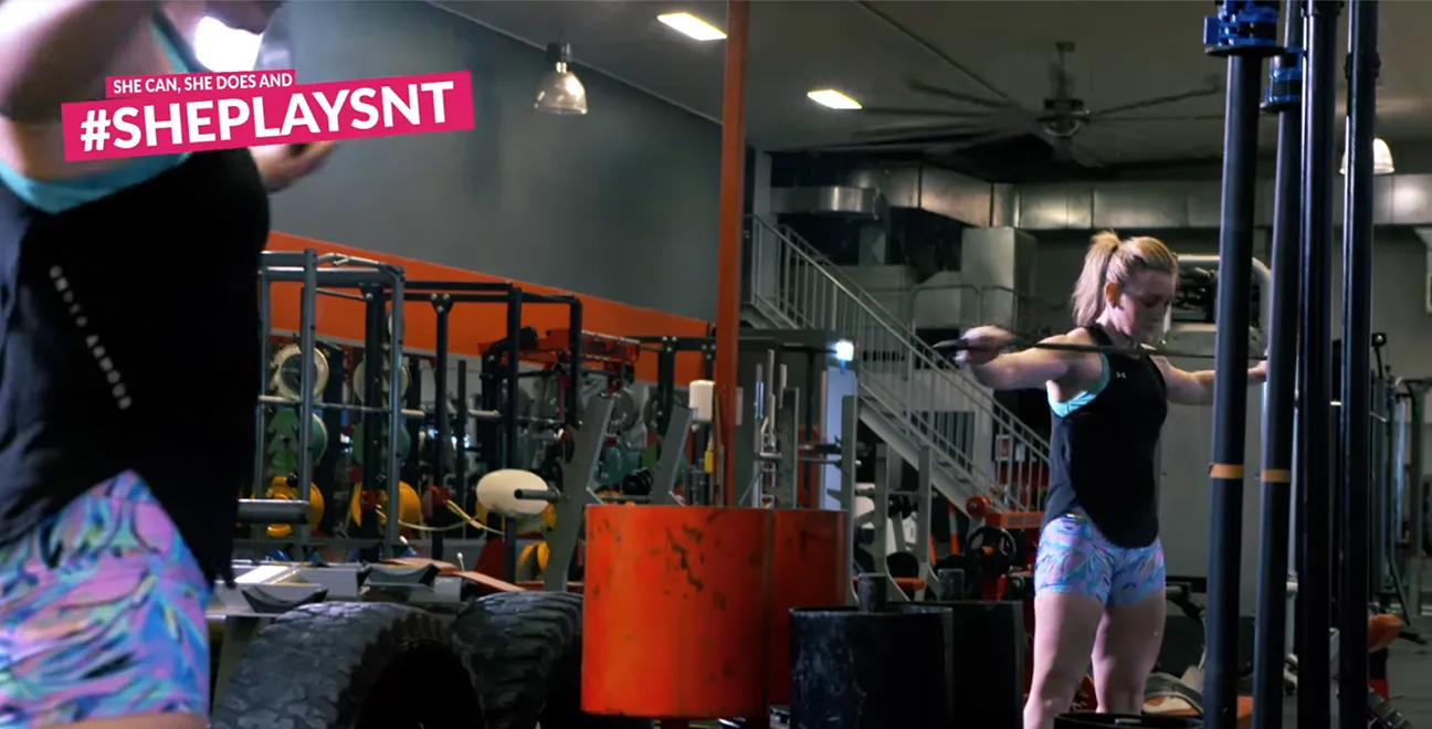 #ShePlaysNT Campaign #ShePlaysNT ambassador Chantelle promoting women’s participation in strongwoman and weightlifting