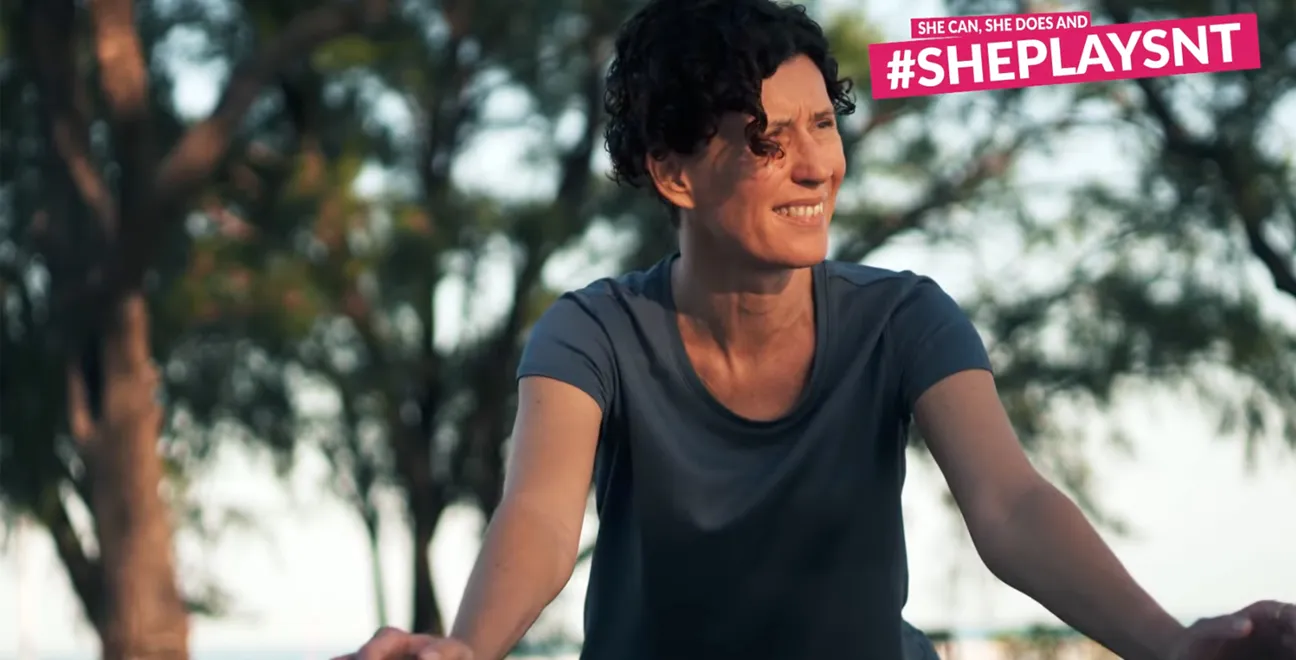 #ShePlaysNT Campaign #ShePlaysNT ambassador Justine encouraging women and families to participate in active recreation