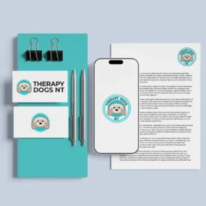 Therapy Dogs NT branding including logo and business cards