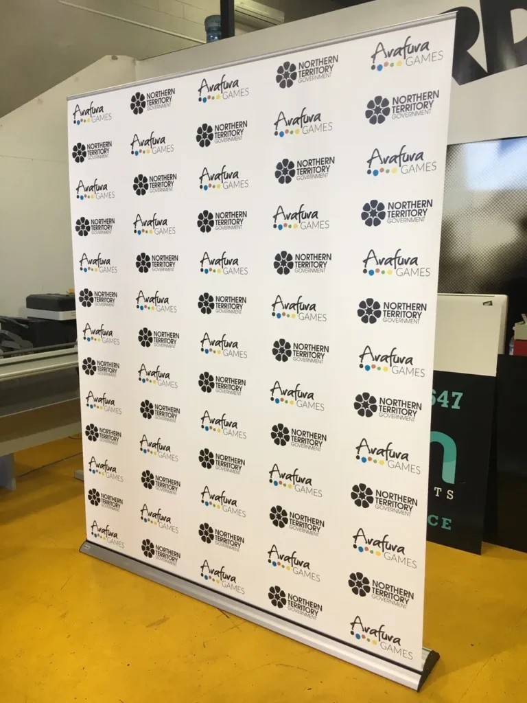 Media wall design created for the Arafura Games featuring Northern Territory Government event branding.